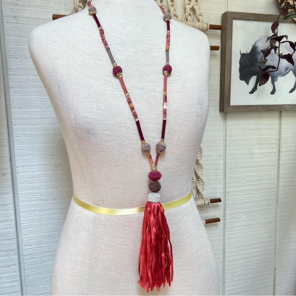 Chico’s Summerberry tassel pendant long necklace